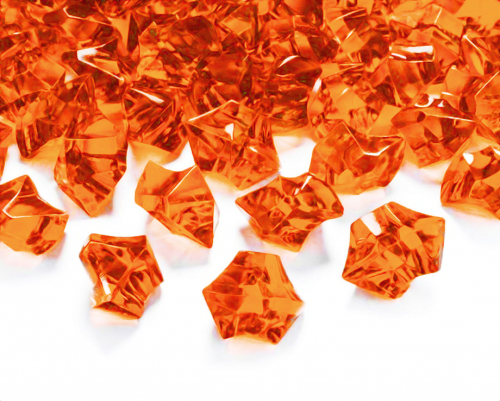 10 x 40 Dekosteine Rohkristall / Eis Optik Streudeko, Orange